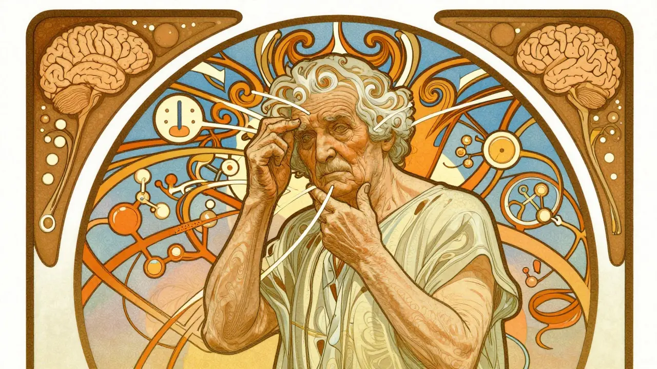 Conceptual illustration showing medication affecting balance and stability