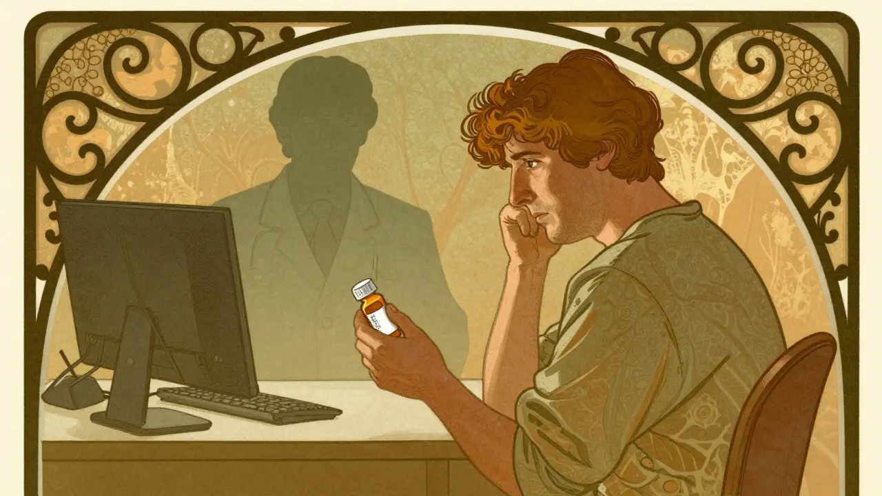 Patient consulting doctor in vintage illustration