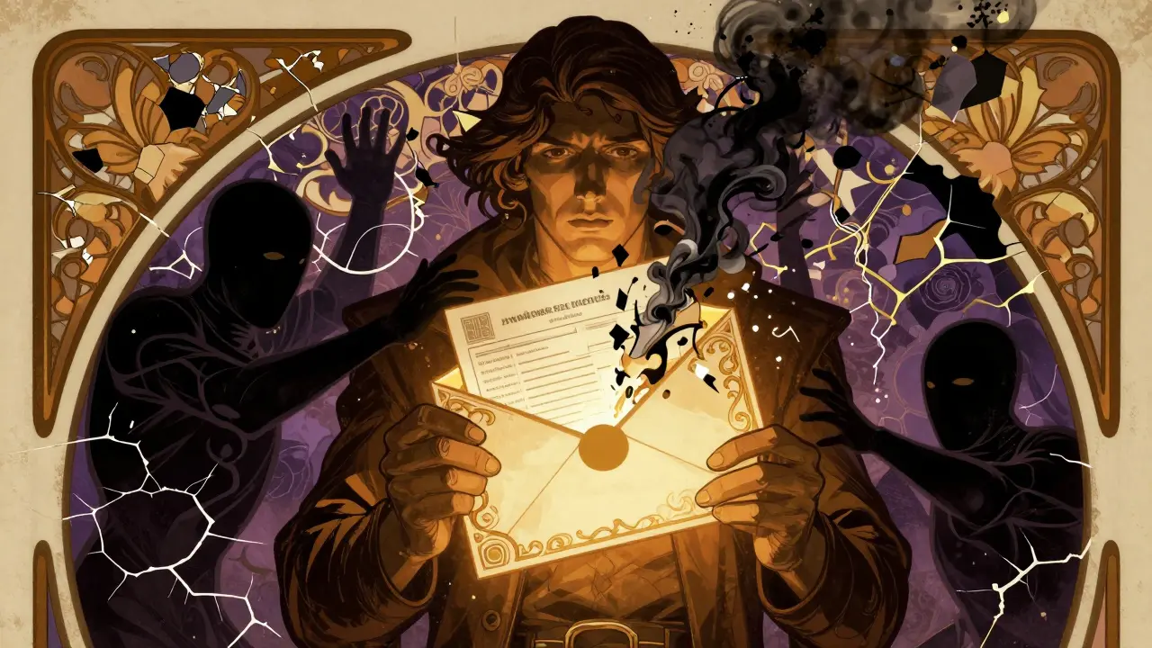Symbolic Art Nouveau illustration of medical data dissolving into shadows, representing privacy risks.